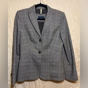 Piazza Sempione Catherine Plaid Wool Blazer IT 44 US 8–10 Made Italy
